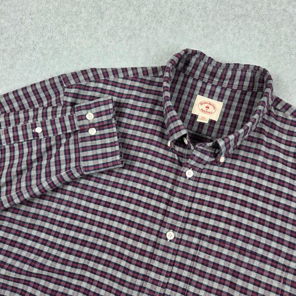 Brooks Brothers Red Fleece Mens XXL Long Sleeve Plaid Button Down - Picture 1 of 10